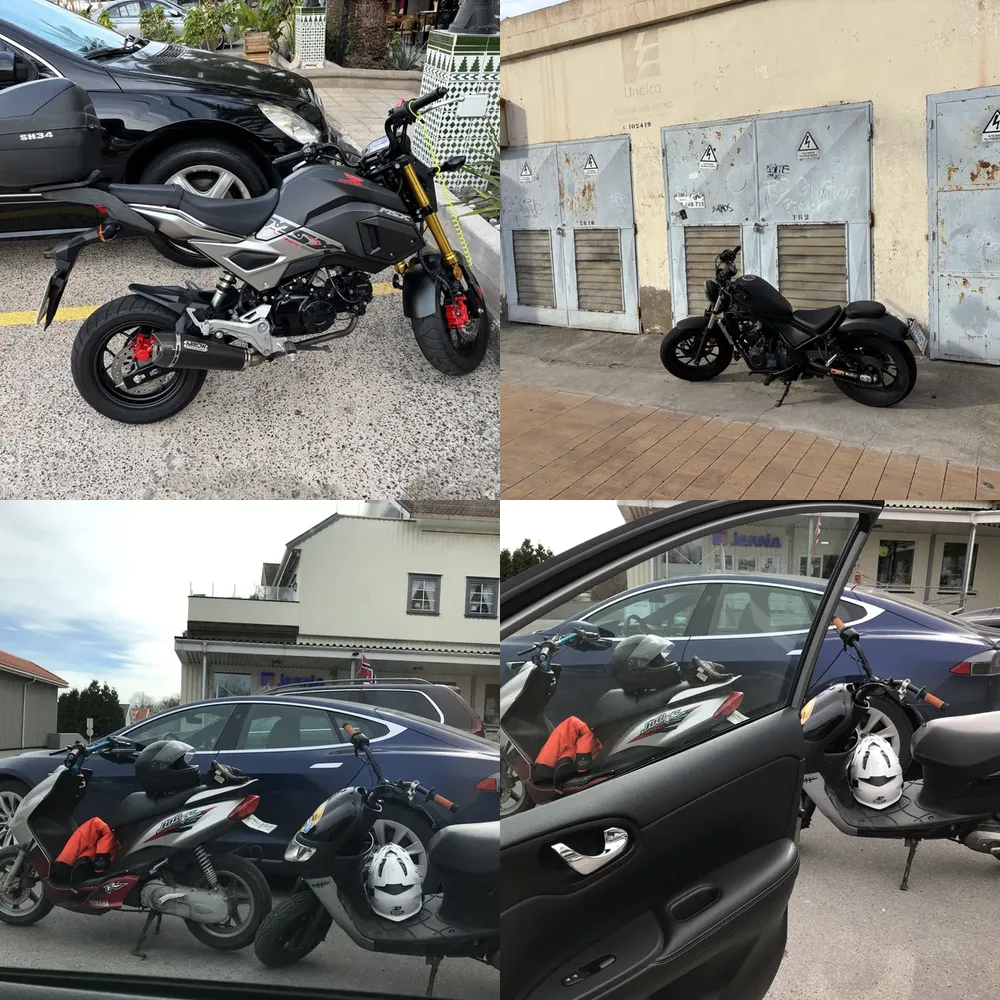 Motorcycles and Parking Lots